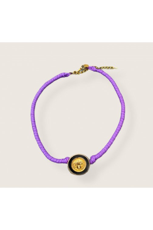 Purple choker necklace with...