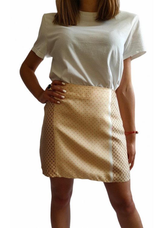 Mini yellow silk skirt