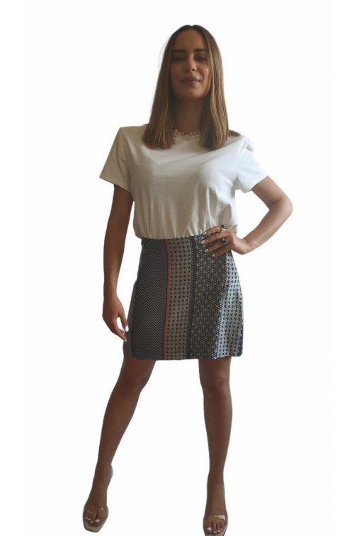 Mini patchwork silk skirt