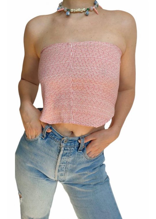 White and red scarf top