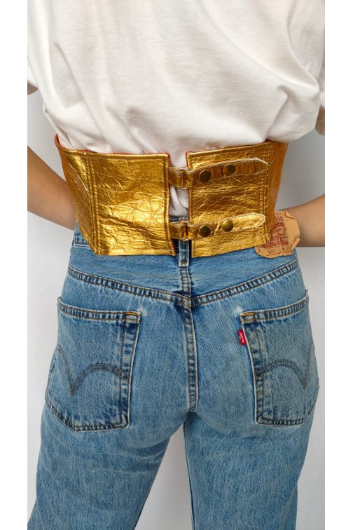 Ceinture doré en cuir vegan... 2