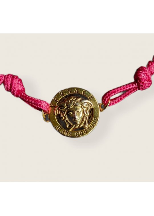 Fushia pink choker necklace with...
