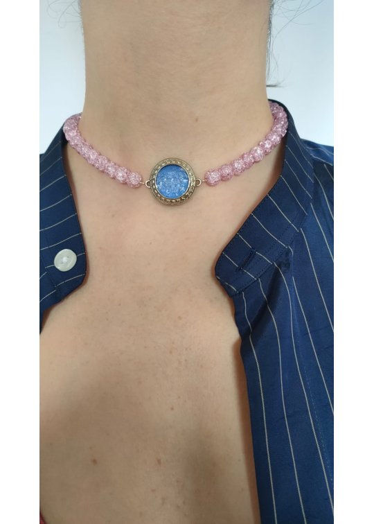 Collier violet Versace upcyclé