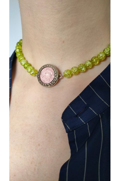 Collier vert Versace upcyclé