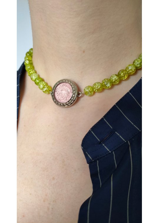 Collier vert Versace upcyclé