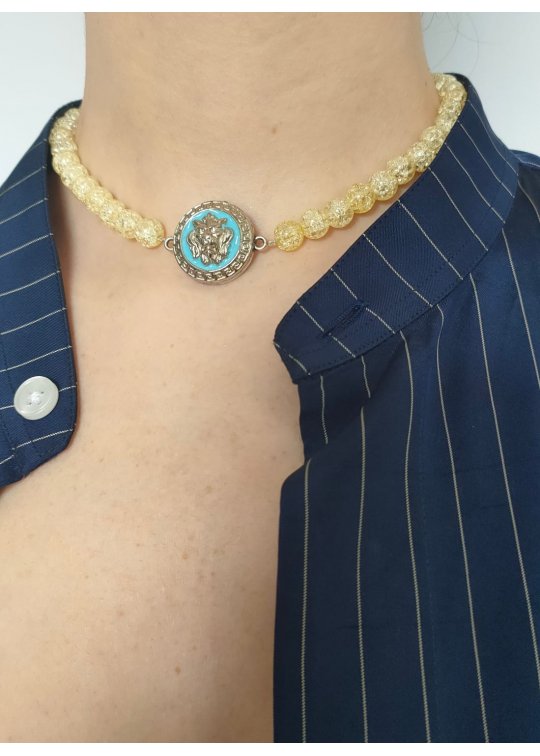 Collier jaune - Versace upcyclé