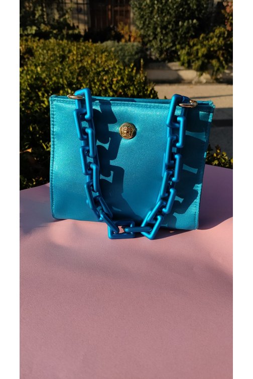 Upcycled blue Versace bag
