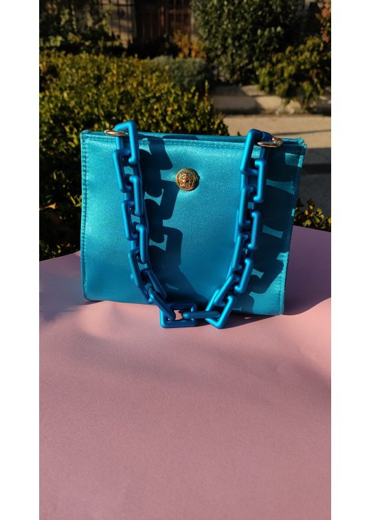 Upcycled blue Versace bag