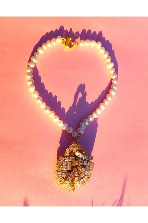 Choker Chandelier pearl...