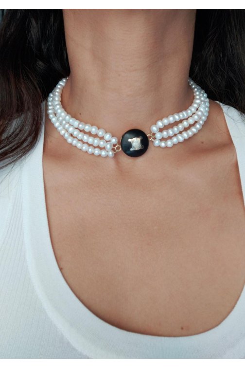 Collier Céline perles upcyclé