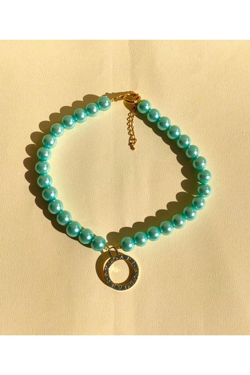 Upcycled light blue Bulgari...