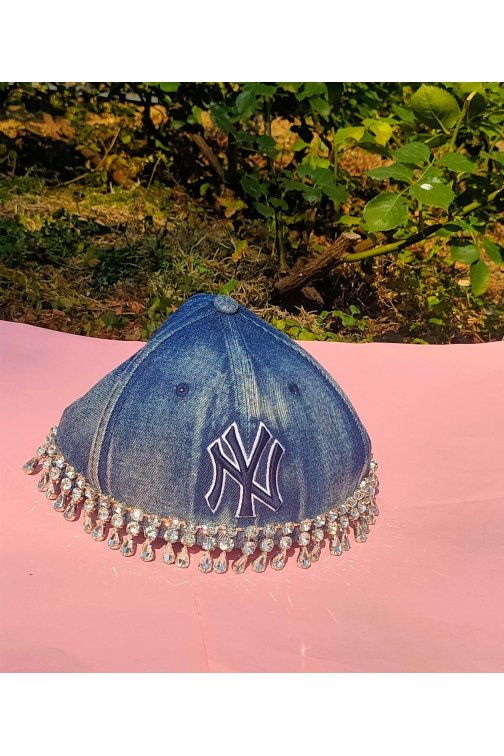 Denim upcycled New Era cap