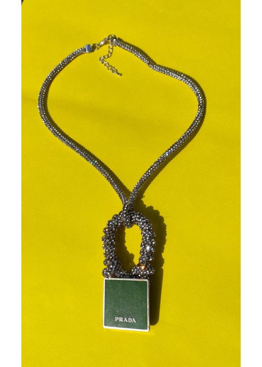 Upcycled Prada necklace