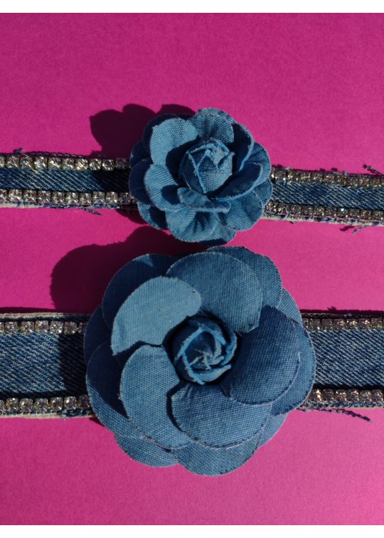 Denim flower necklace