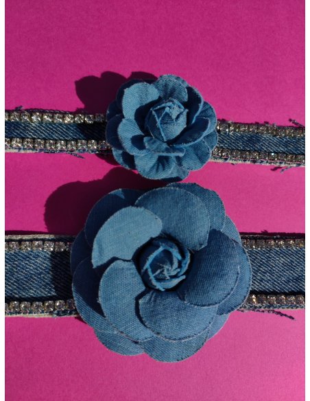 Denim flower necklace