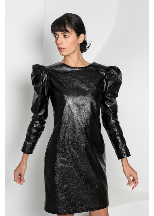 Robe Noir à manches bouffantes